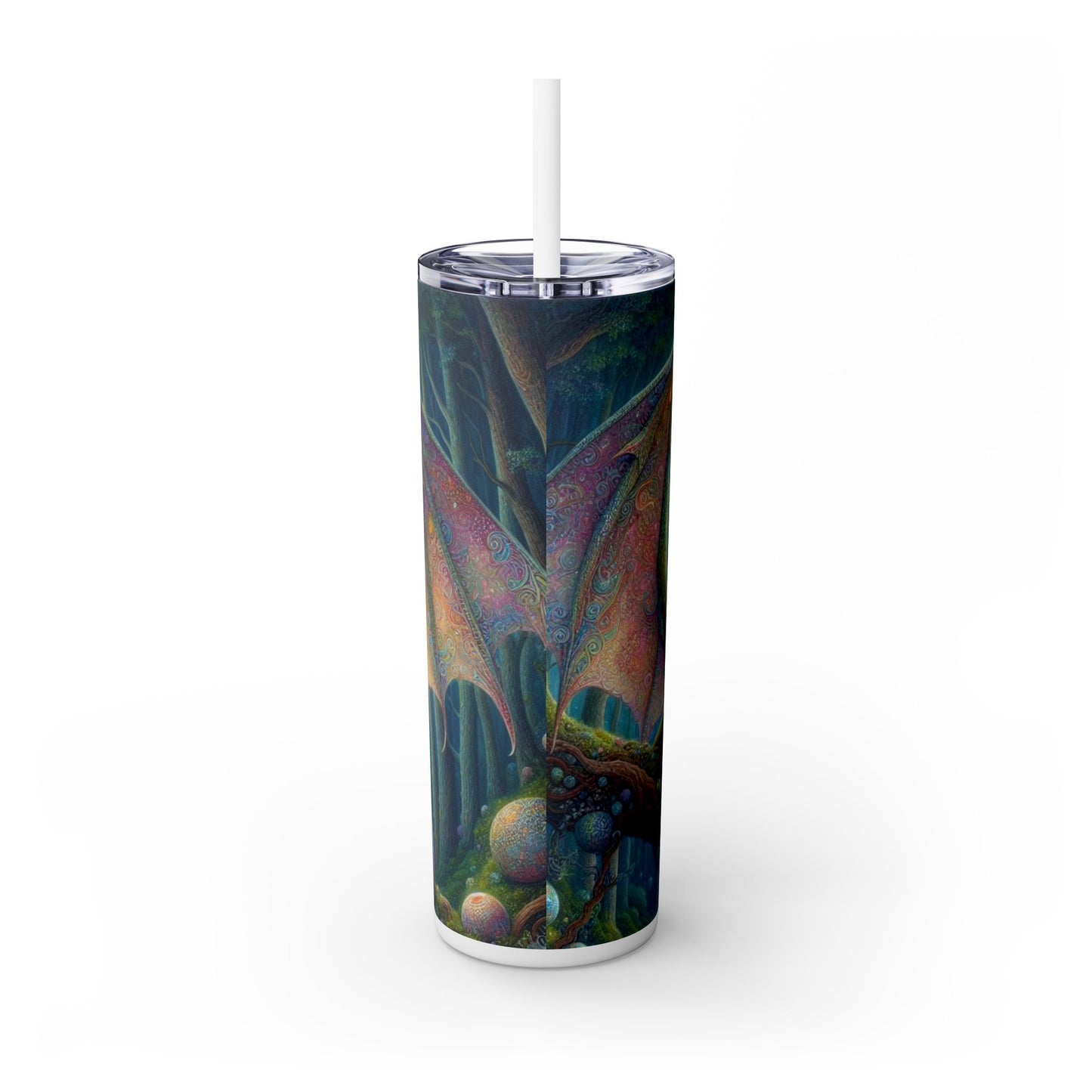 Dragon Skinny Tumbler with Straw, 20oz