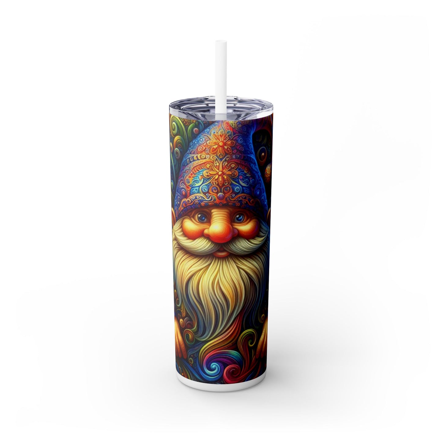 Gnome Skinny Tumbler with Straw, 20oz