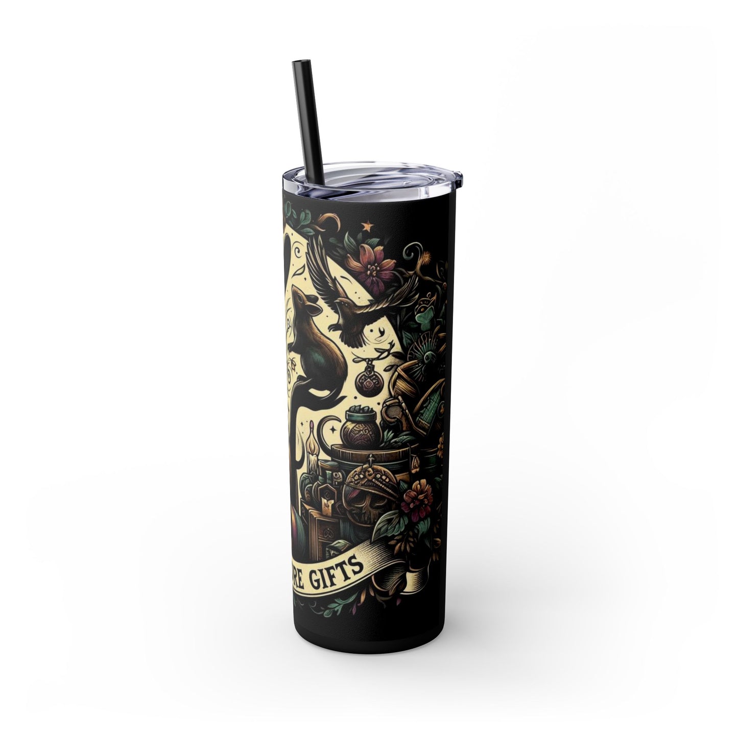 Witch Lore Gifts Skinny Tumbler with Straw, 20oz