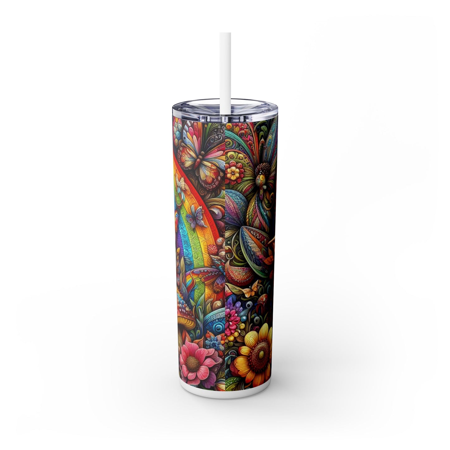 Gnome Skinny Tumbler with Straw, 20oz