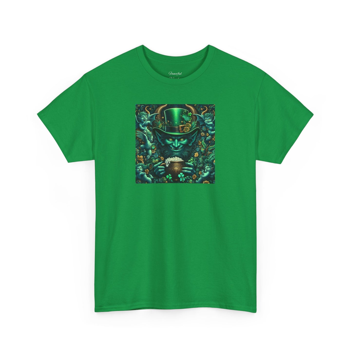 Demon Leprechaun St. Patrick's Day Unisex Heavy Cotton Tee - Gildan 100% Cotton