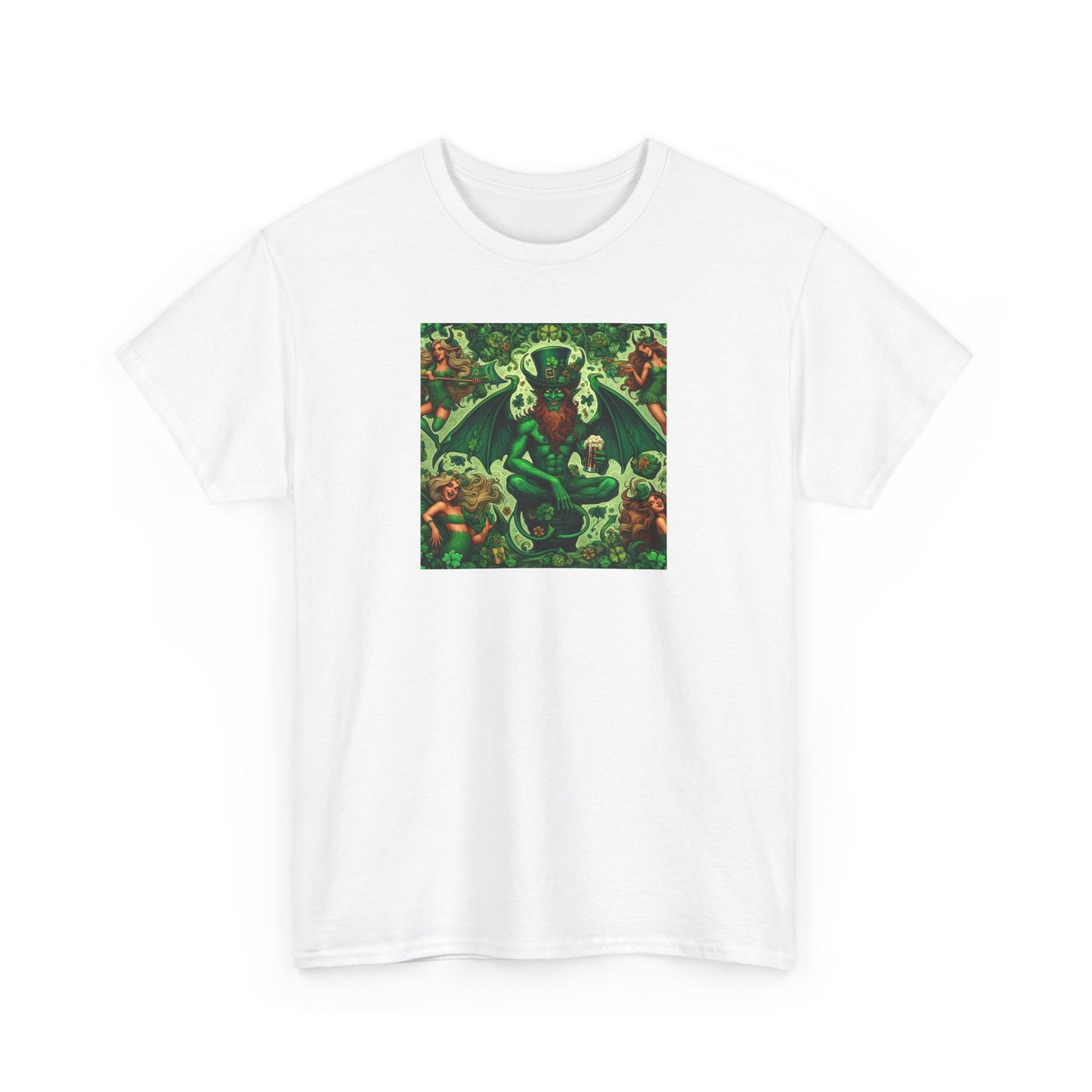 Demon Leprechaun St. Patrick's Day Unisex Heavy Cotton Tee - Gildan 100% Cotton