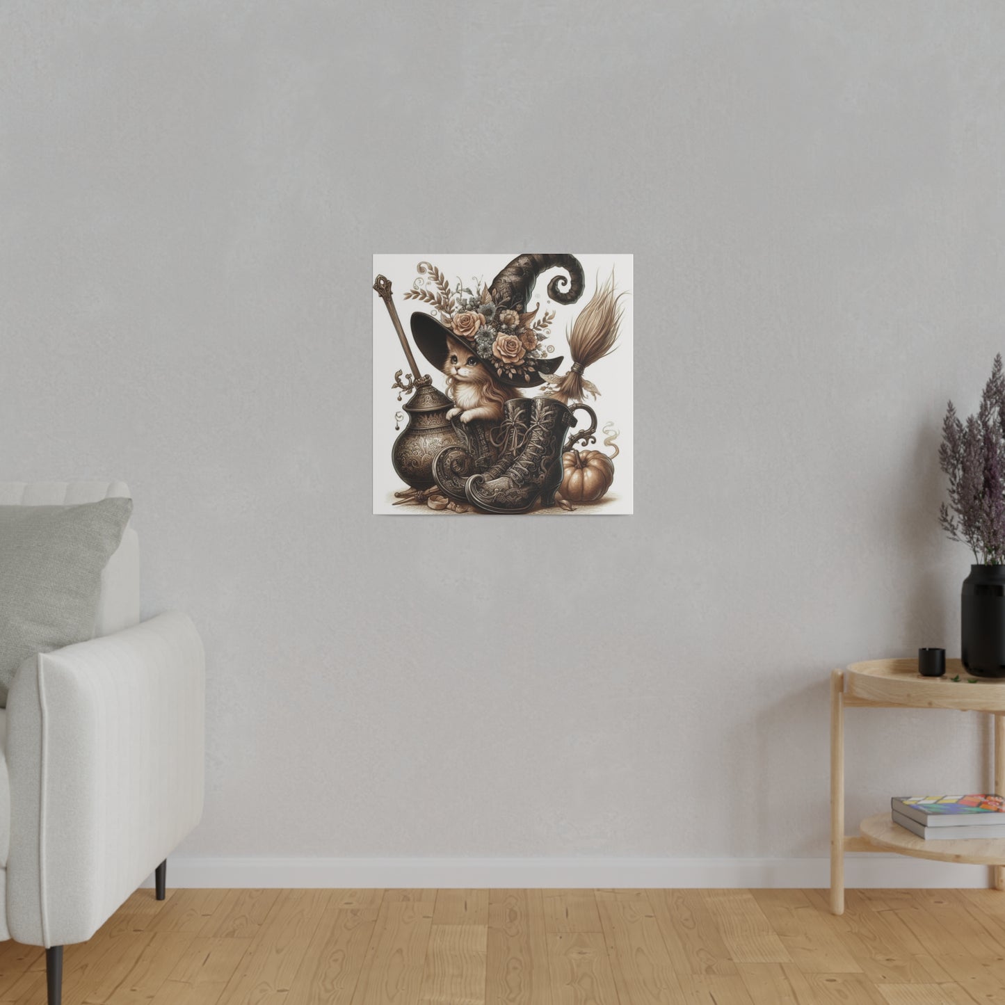 Canvas Print - Cat Witch Hat