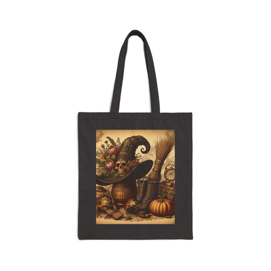 Witch Hat Tote Bag - Cotton Canvas