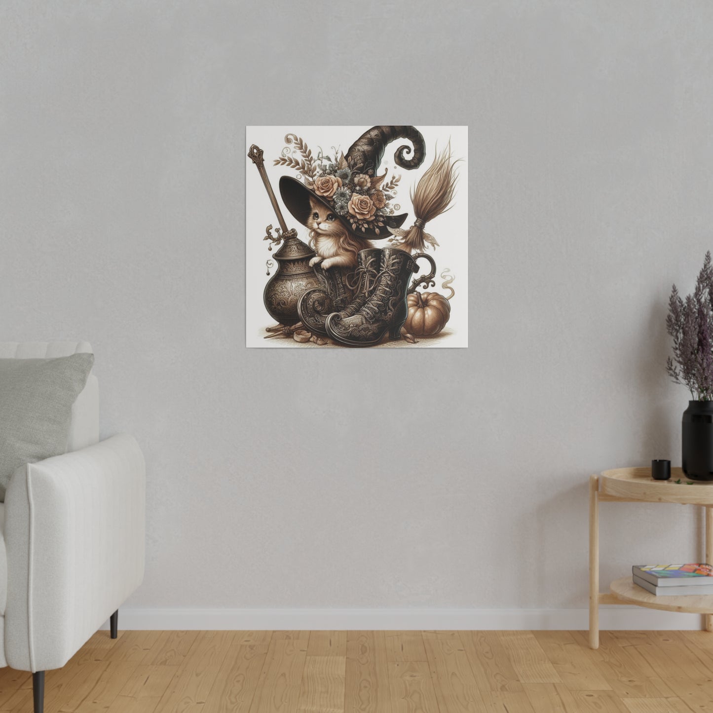 Canvas Print - Cat Witch Hat