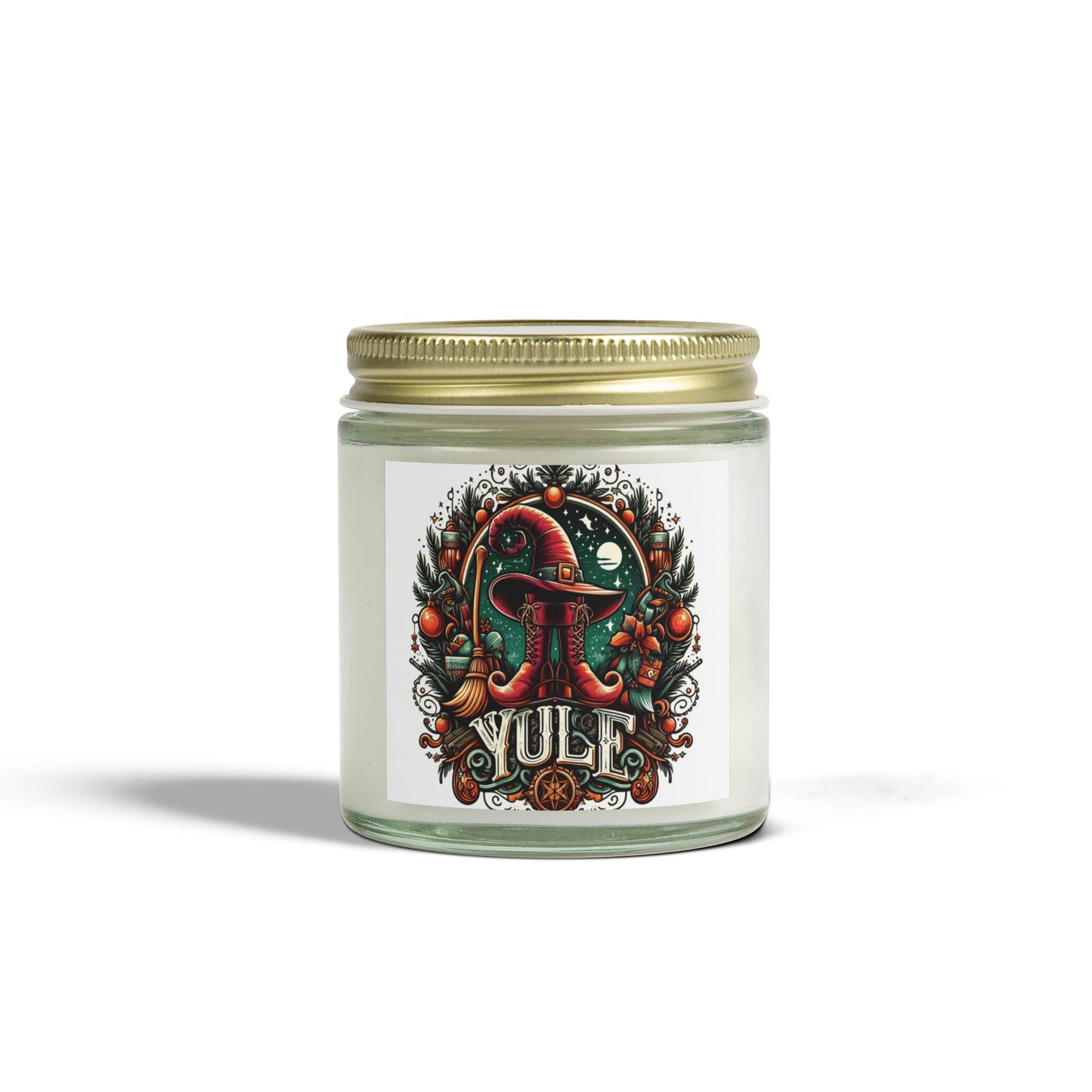 Yule Witch Hat and Boots Candles, Coconut Apricot Wax (4oz, 9oz)