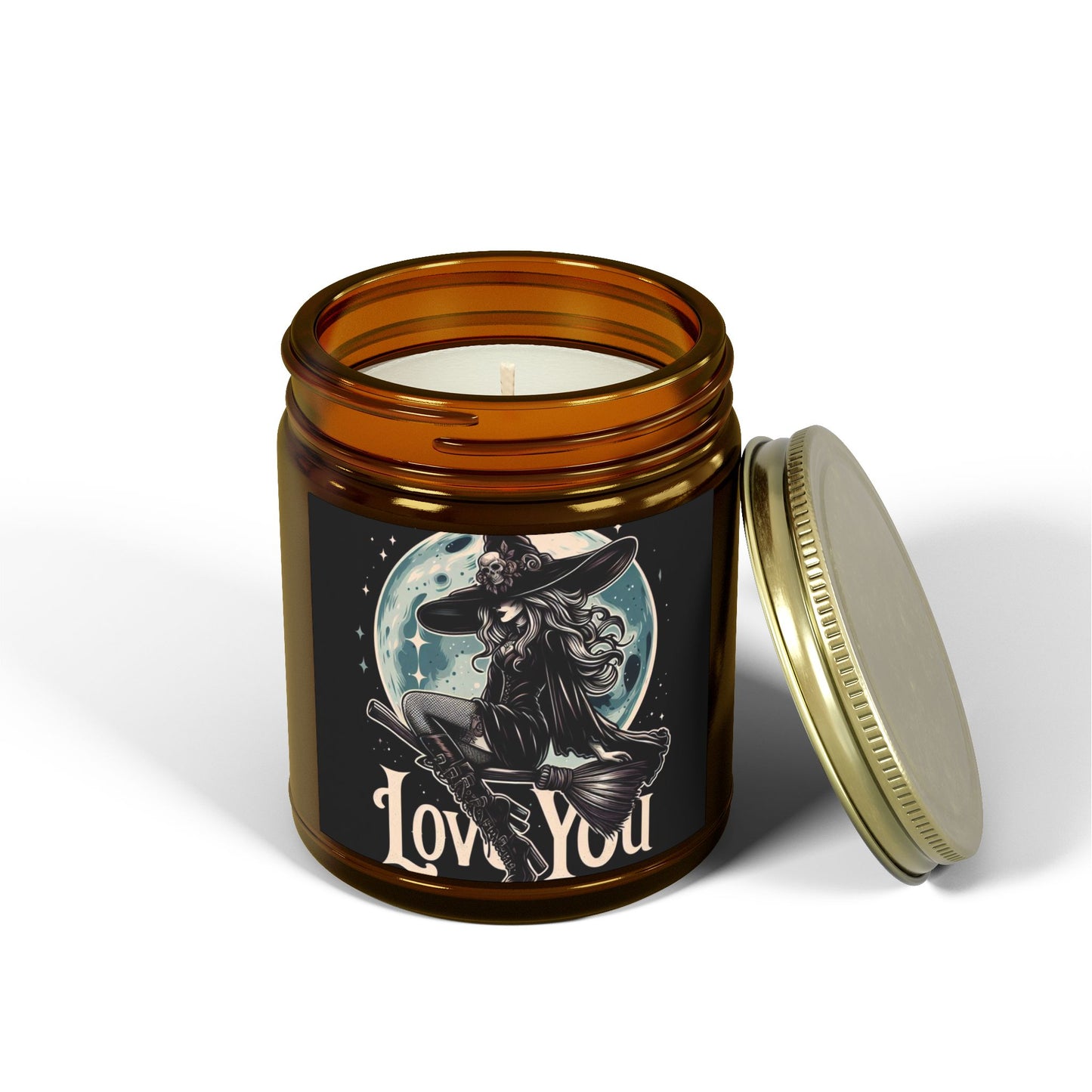 Love You Witch Candles, Coconut Apricot Wax (4oz, 9oz)