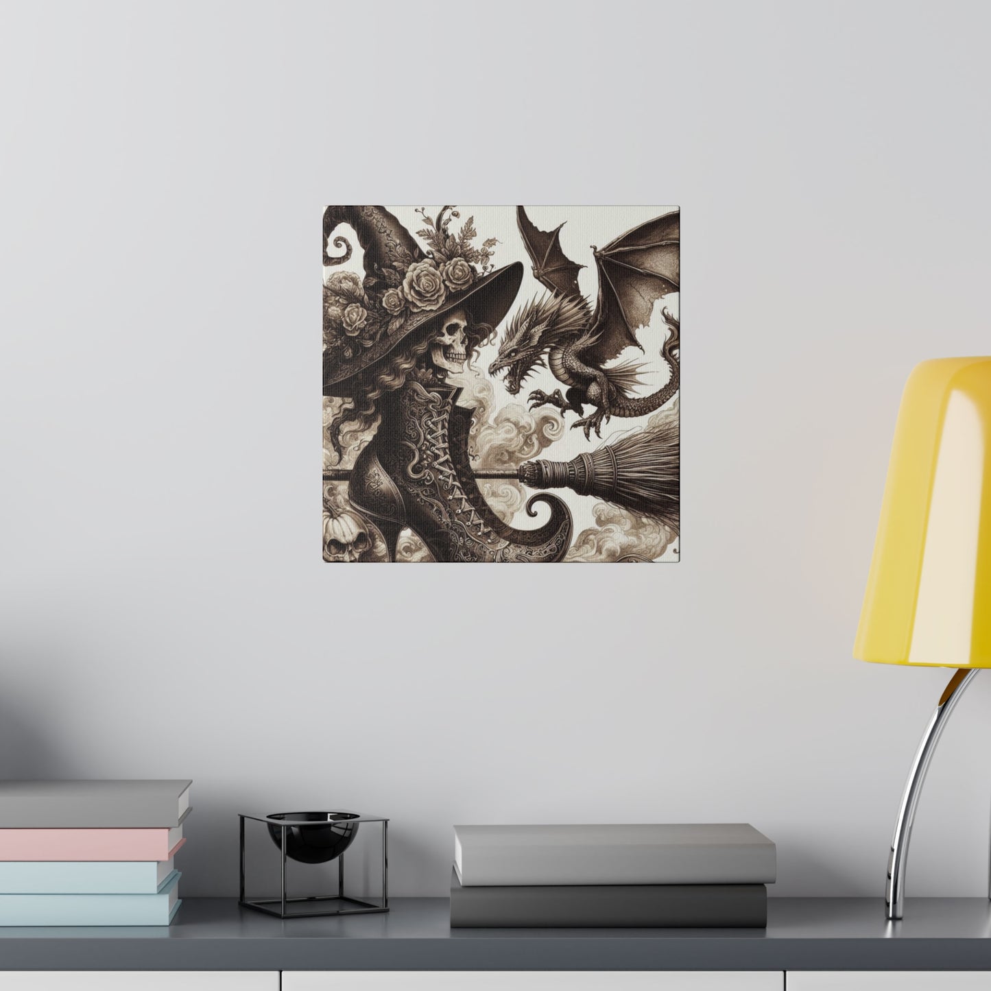 Witch Hat Skull Canvas Print