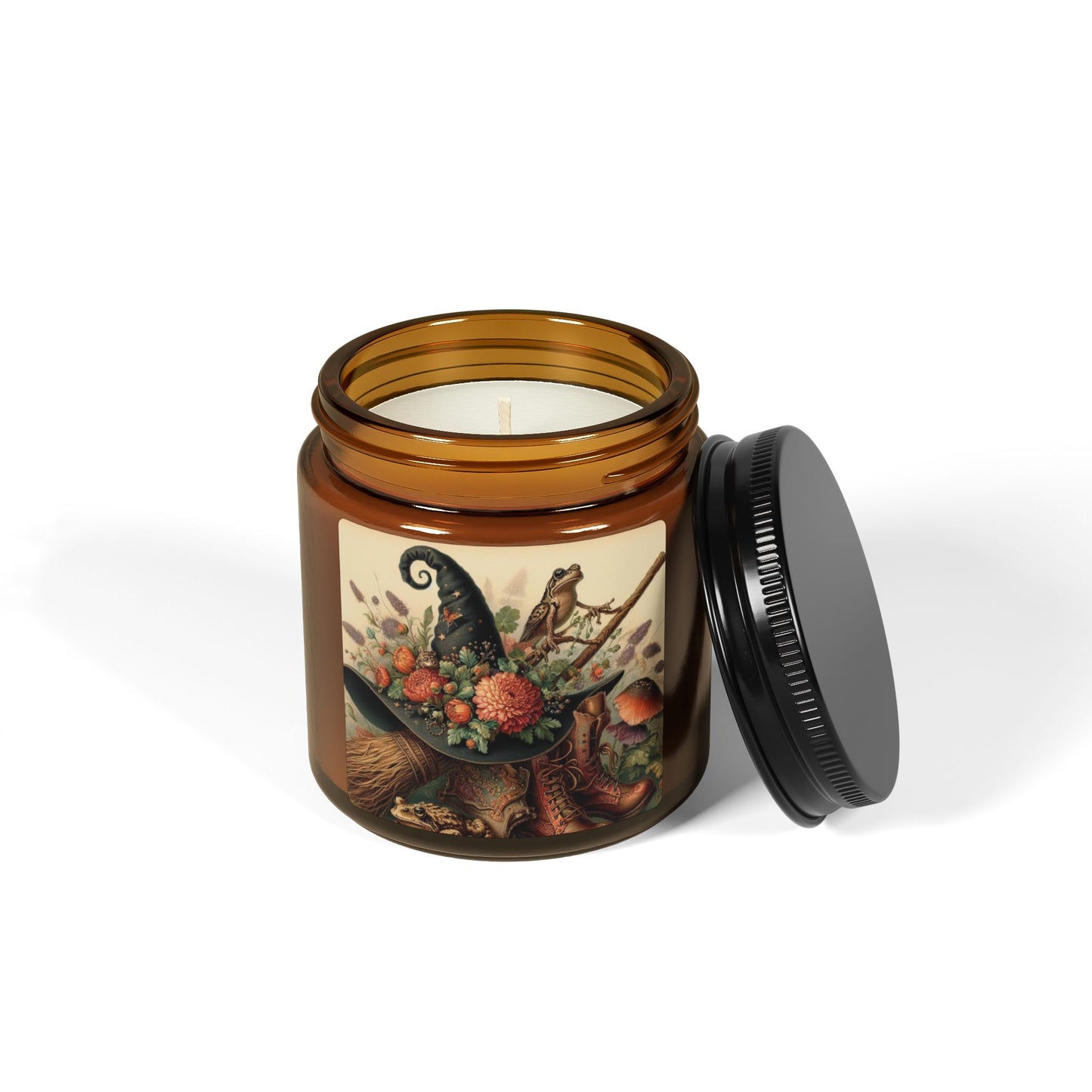 Witch Hat Soy Candle - (Amber Jar) 4 oz.