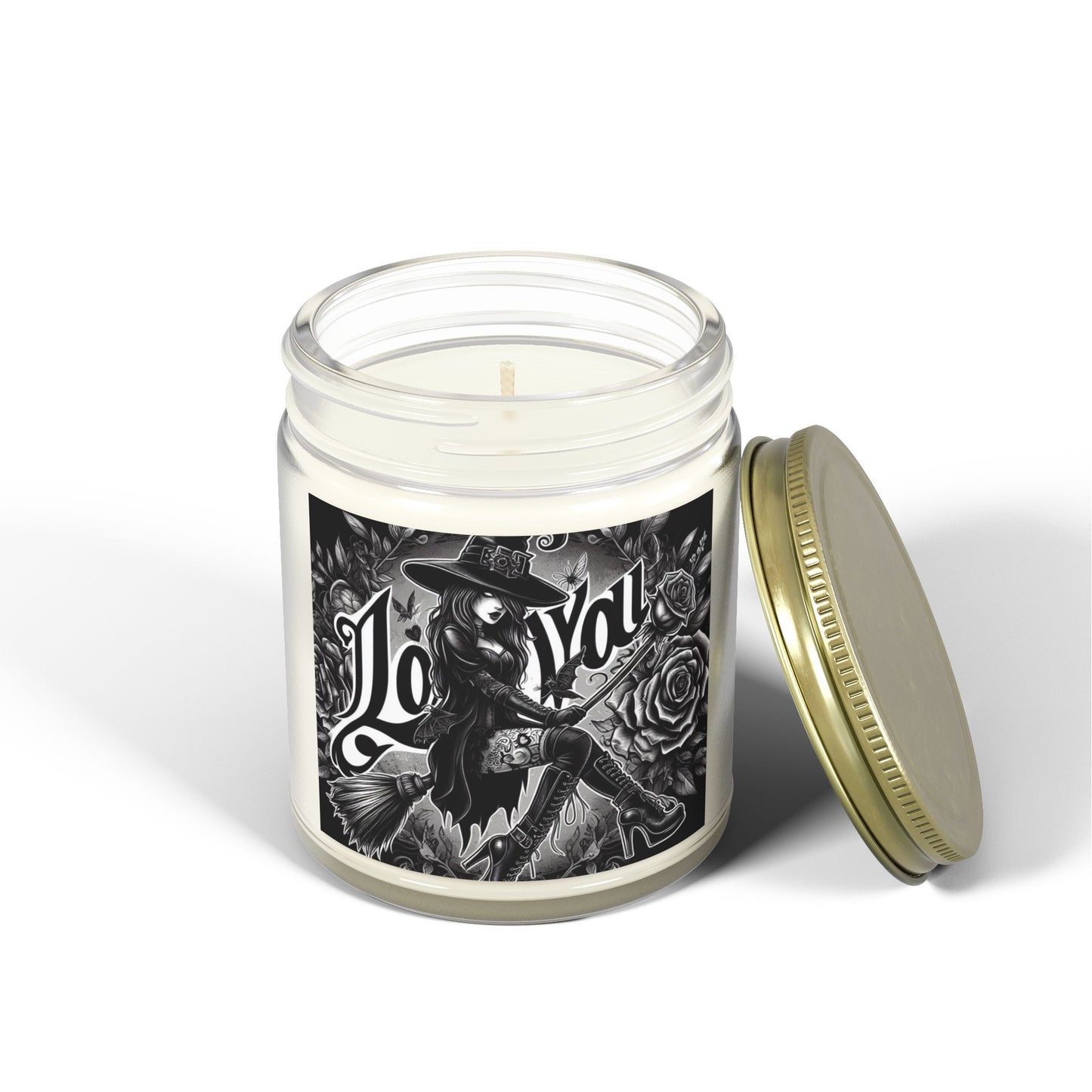 Love You Witch Candles, Coconut Apricot Wax (4oz, 9oz)