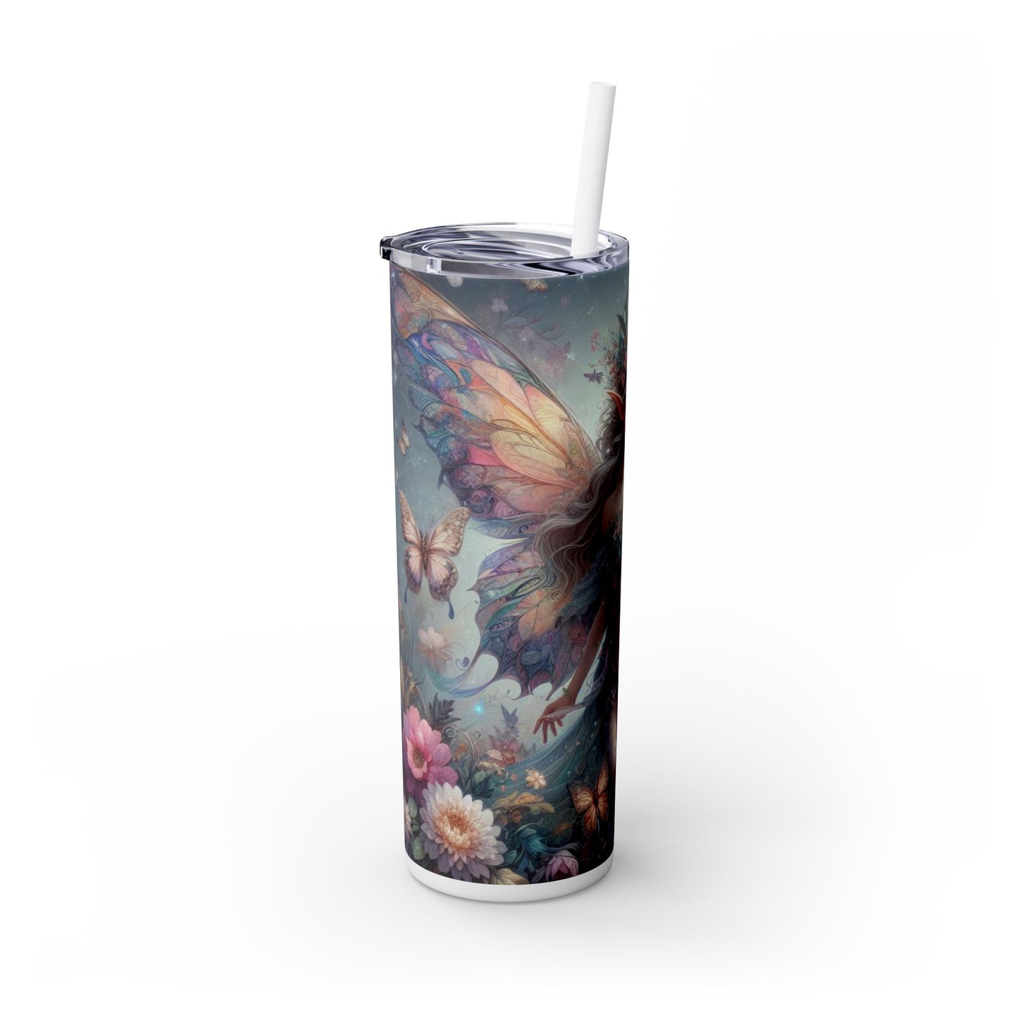 Fairy Skinny Tumbler with Straw, 20oz