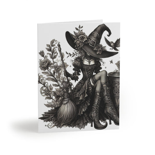 Witch Greeting Cards (8 pc, 16 pc, and 24 pc) Envelopes Included