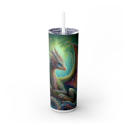 Dragon Skinny Tumbler with Straw, 20oz