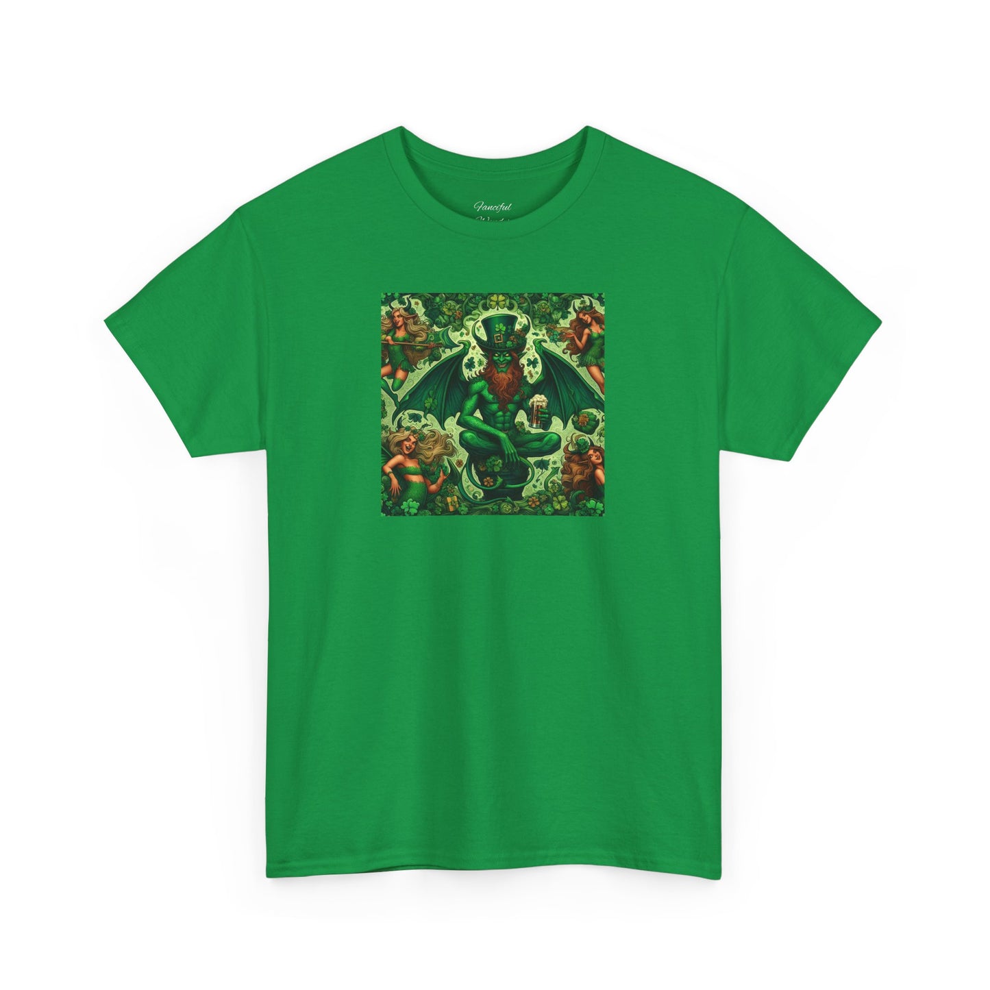 Demon Leprechaun St. Patrick's Day Unisex Heavy Cotton Tee - Gildan 100% Cotton