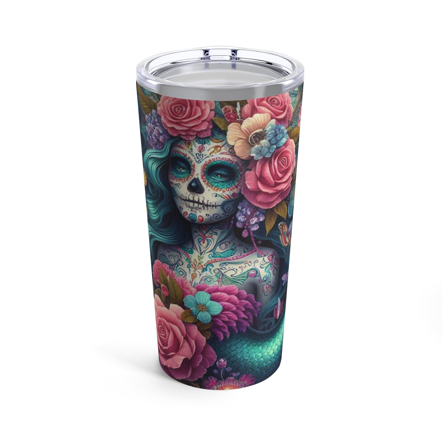 Mermaid Sugar Skull Tumbler 20oz