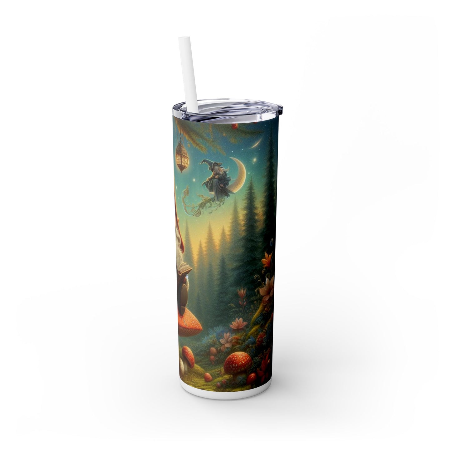 Gnome Skinny Tumbler with Straw, 20oz