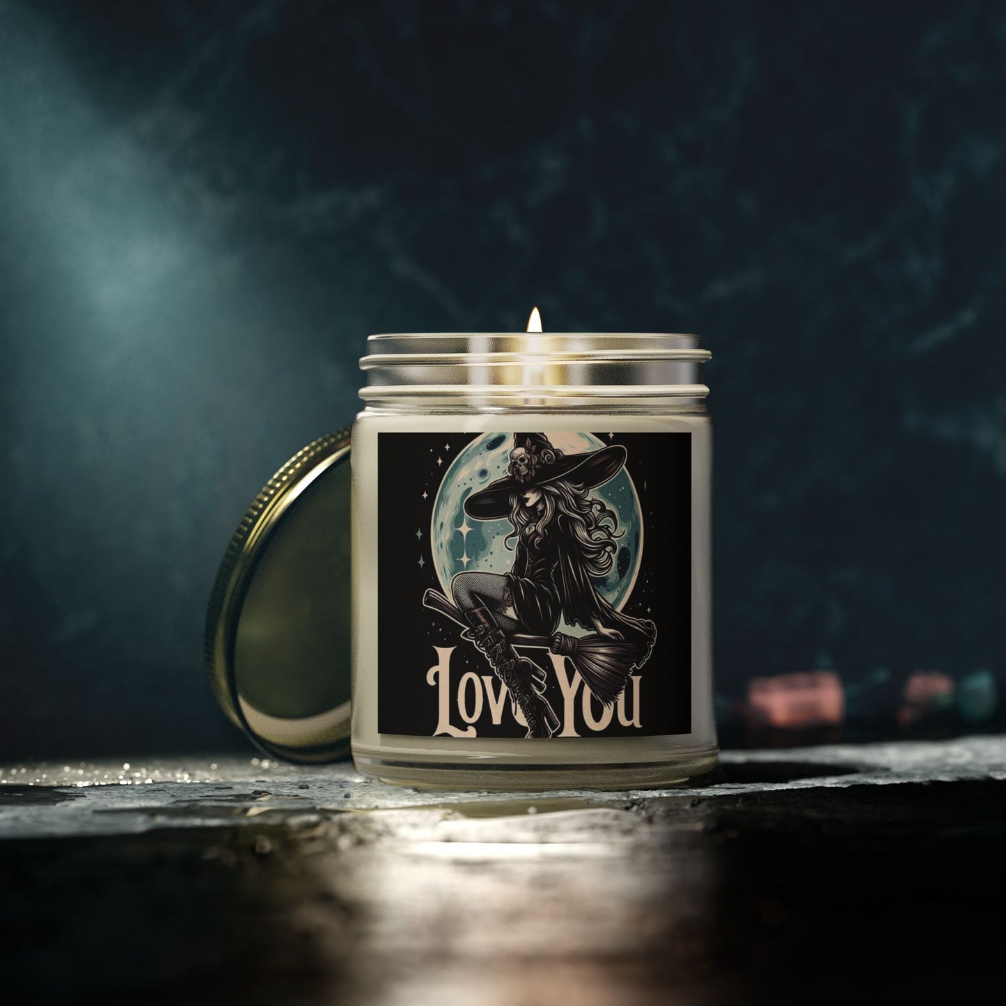 Love You Witch Candles, Coconut Apricot Wax (4oz, 9oz)