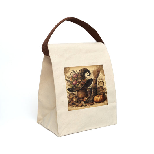 Witch Hat and Boots Canvas Lunch Bag