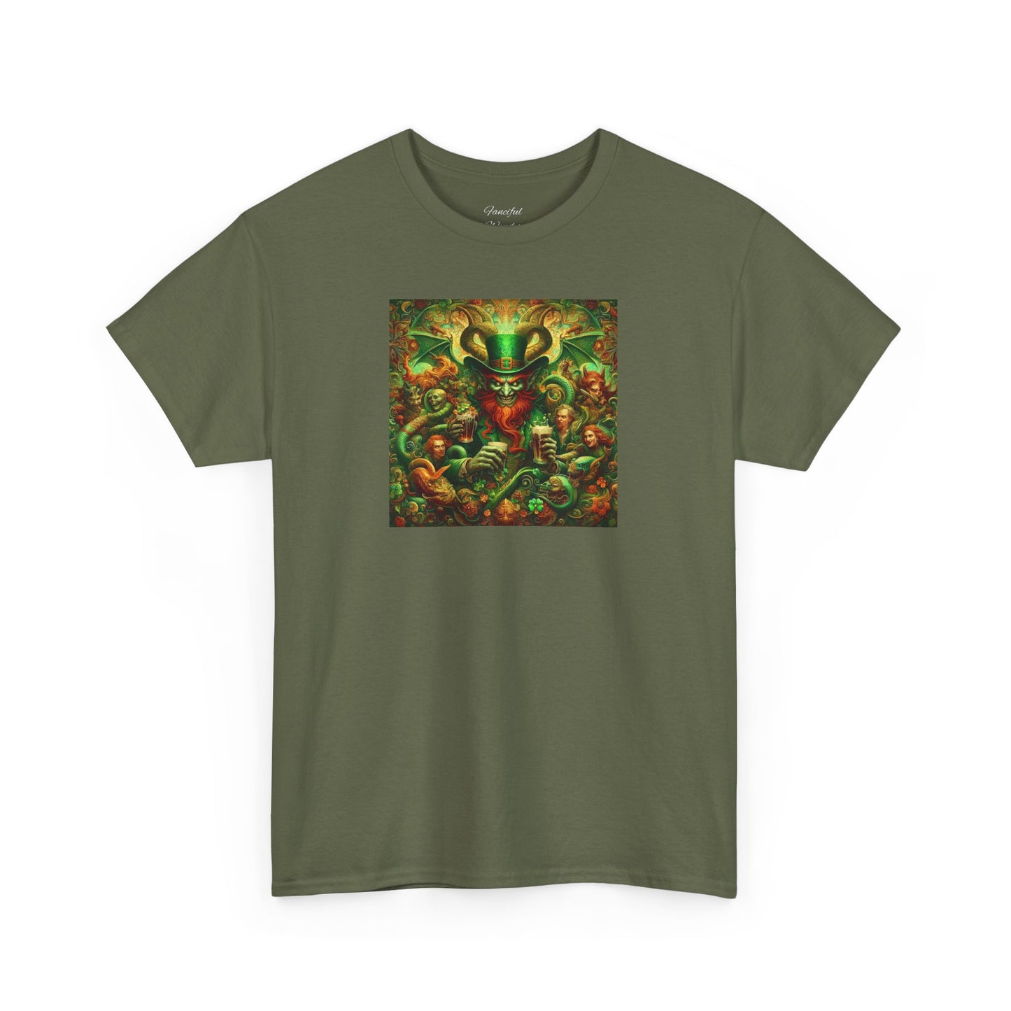 Demon Leprechaun St. Patrick's Day Unisex Heavy Cotton Tee - Gildan 100% Cotton