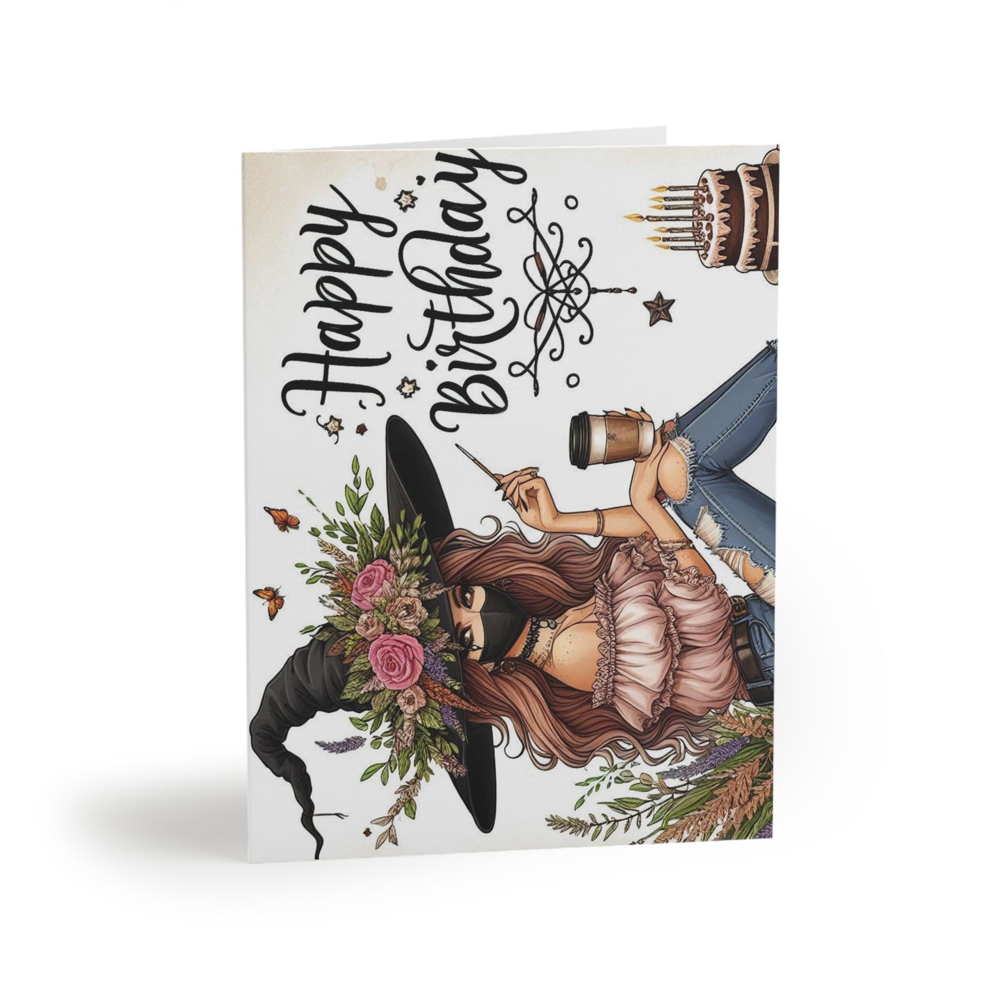 Greeting Card Set - Witch Happy Birthday Cards (8, 16, and 24 pcs)