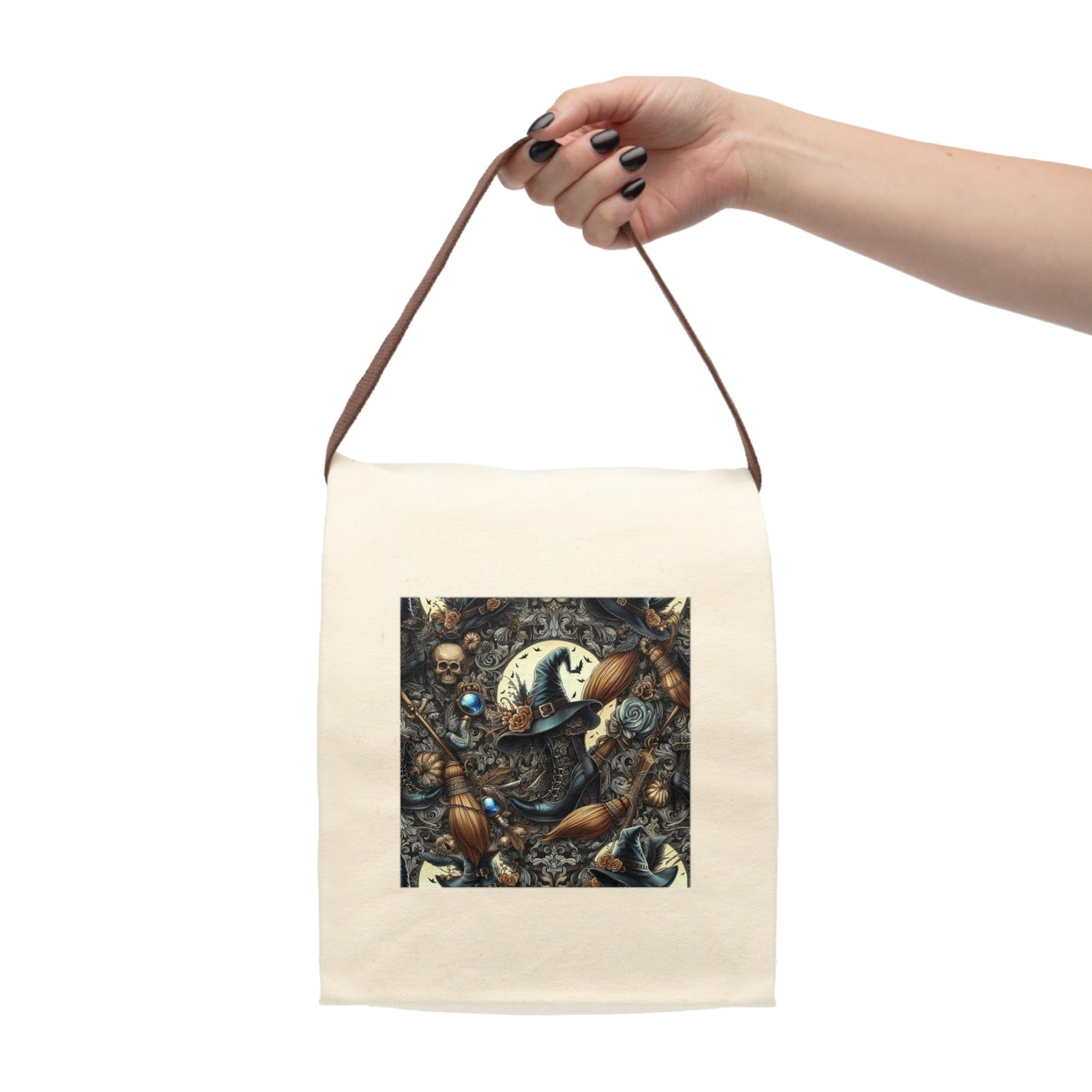 Witch Hat and Boots Canvas Lunch Bag