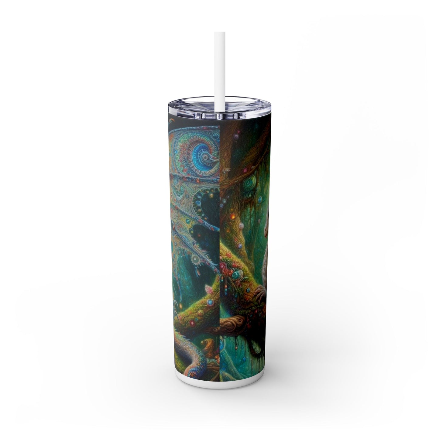 Dragon Skinny Tumbler with Straw, 20oz