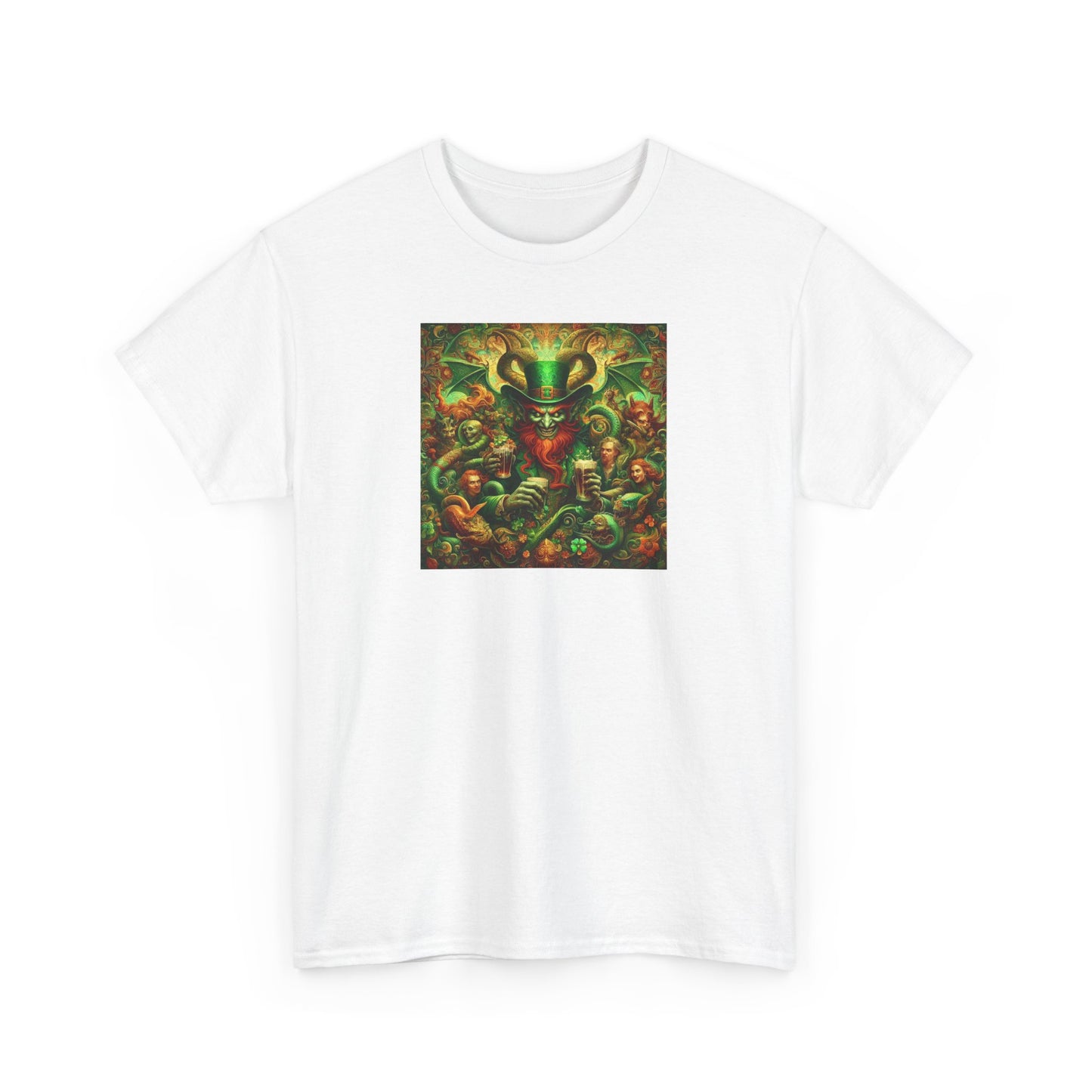 Demon Leprechaun St. Patrick's Day Unisex Heavy Cotton Tee - Gildan 100% Cotton