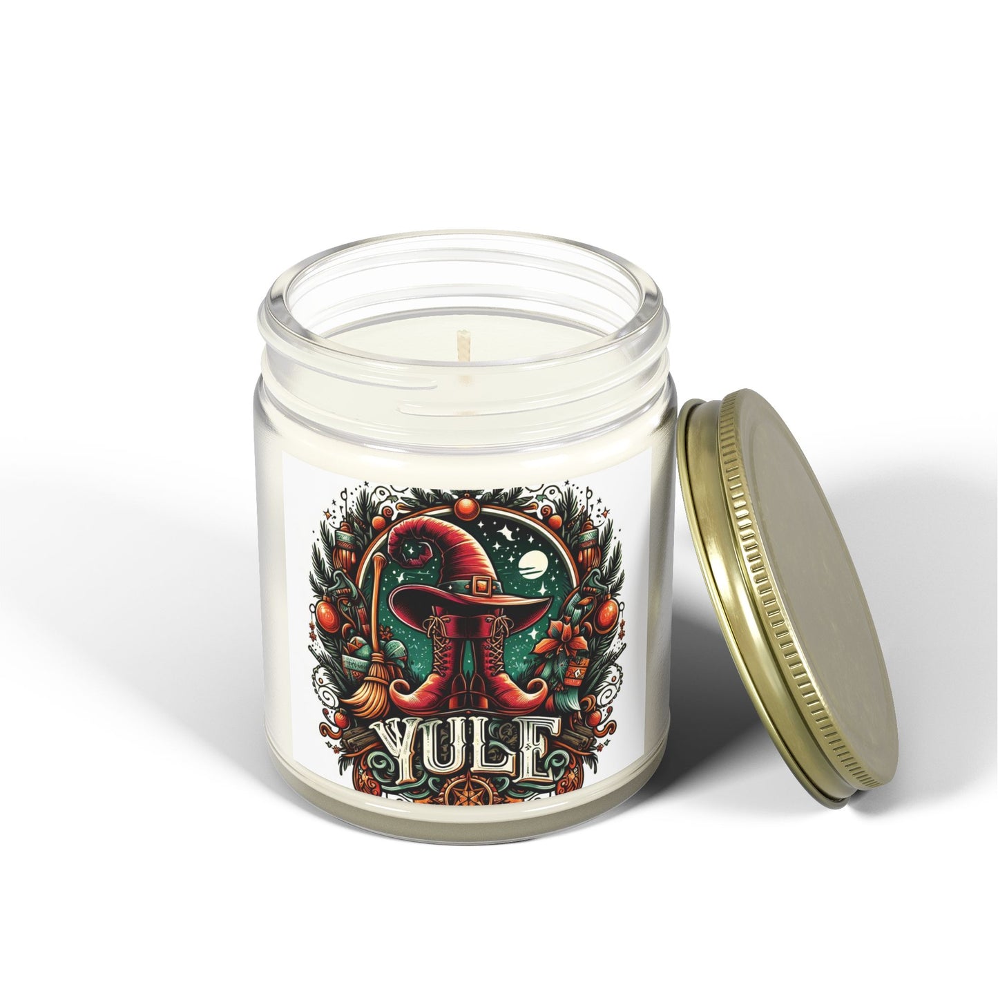 Yule Witch Hat and Boots Candles, Coconut Apricot Wax (4oz, 9oz)