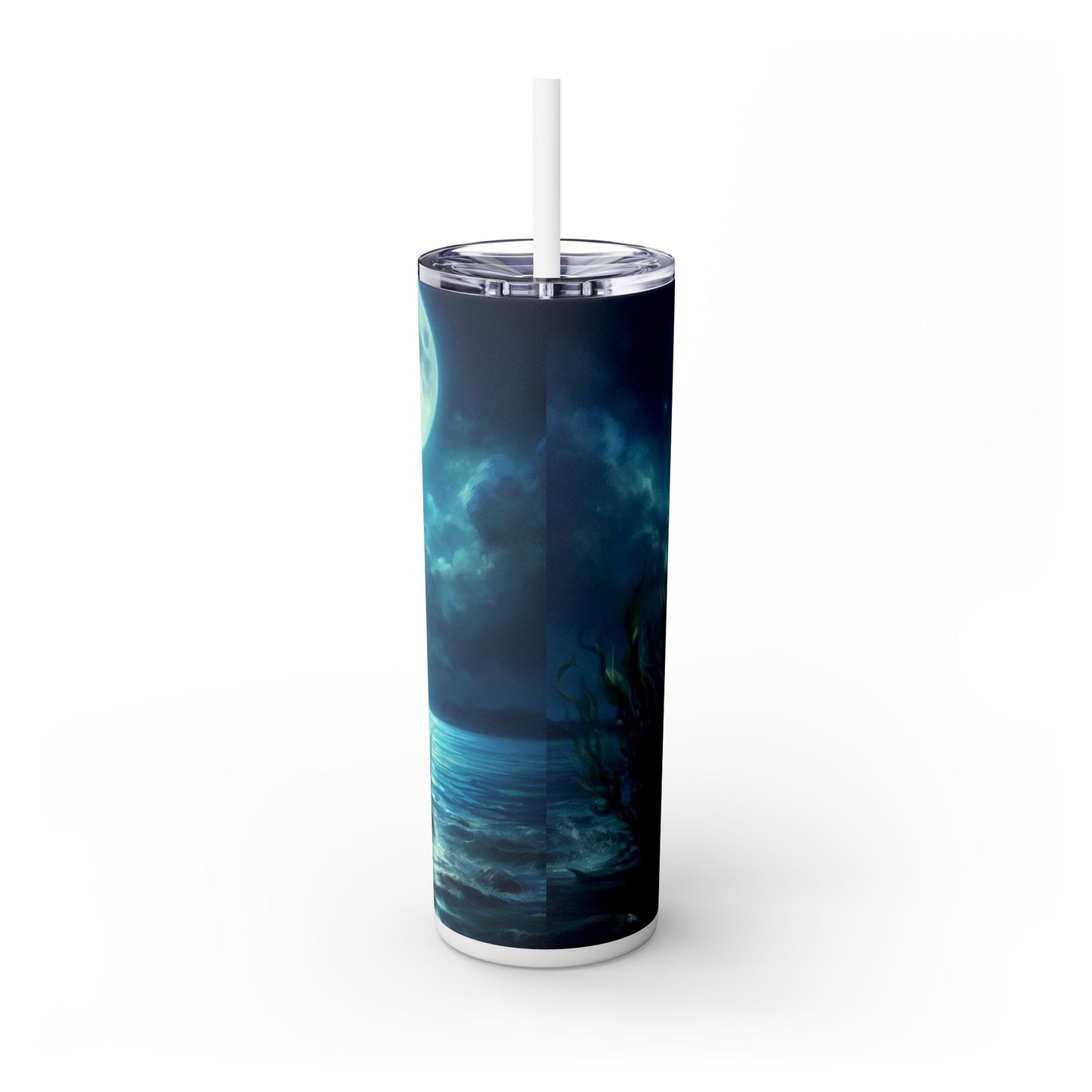 Mermaid Skinny Tumbler with Straw, 20oz