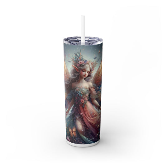 Fairy Skinny Tumbler with Straw, 20oz