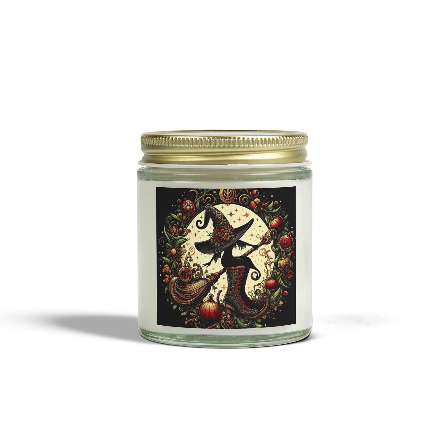 Yule Witch Hat and Boots Candles, Coconut Apricot Wax (4oz, 9oz)