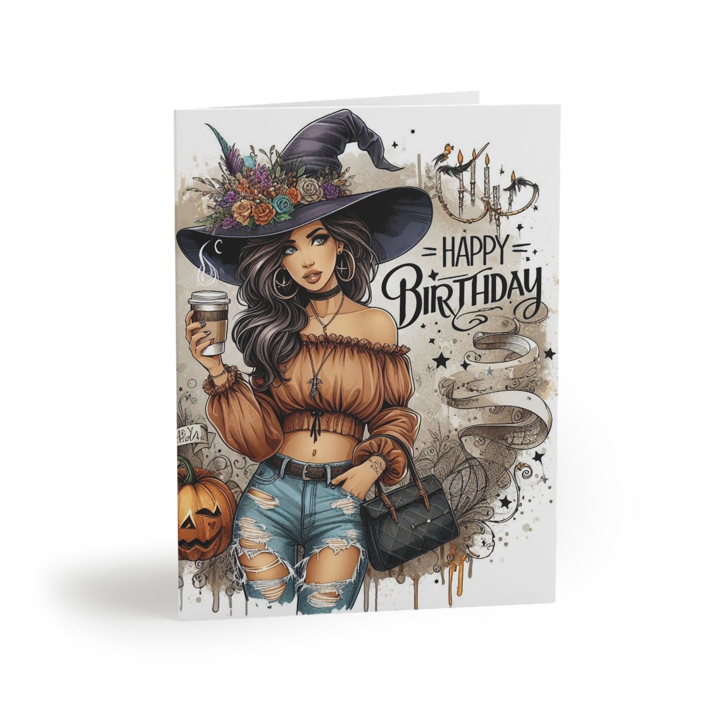 Greeting Card Set - Witch Happy Birthday Cards (8, 16, and 24 pcs)