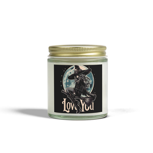 Love You Witch Candles, Coconut Apricot Wax (4oz, 9oz)