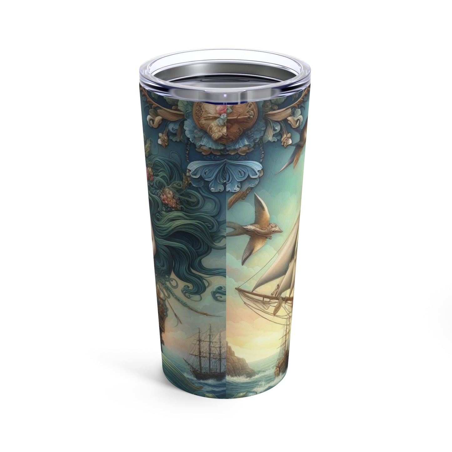 Mermaid Pirate Ship Tumbler 20oz