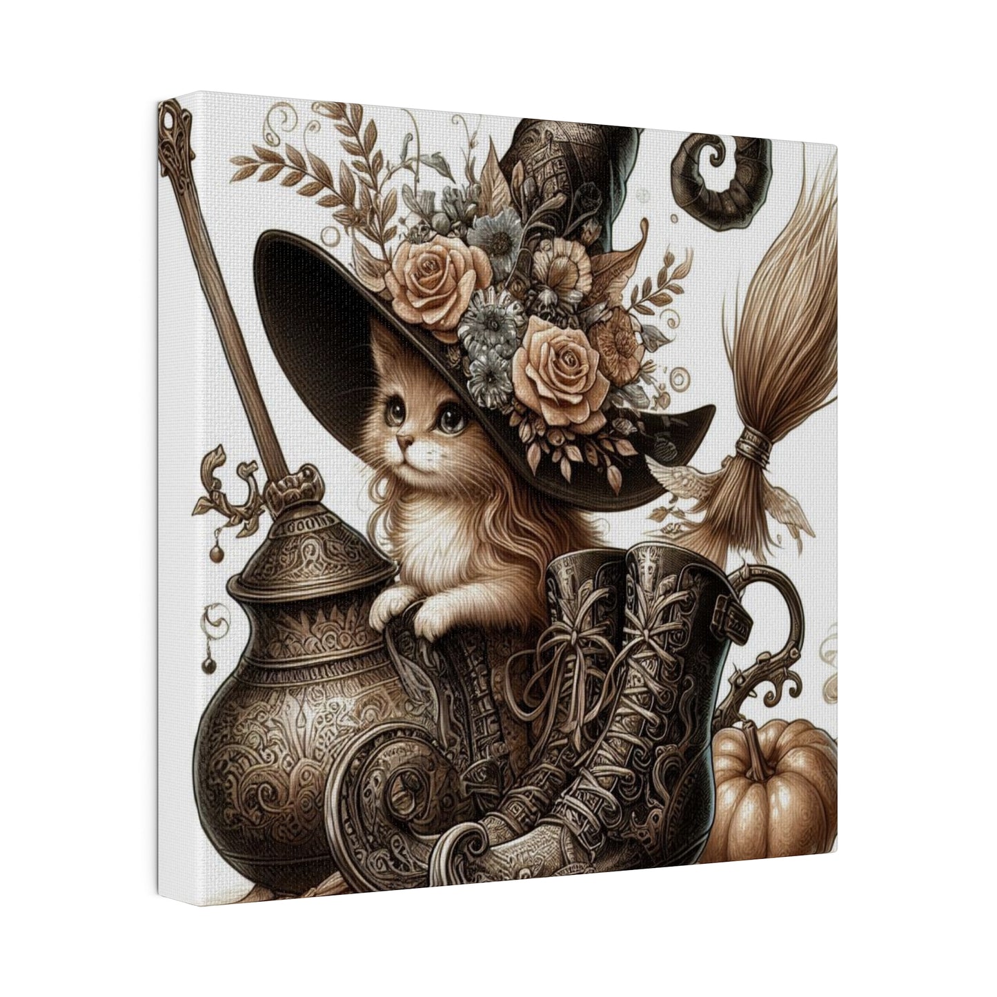 Canvas Print - Cat Witch Hat