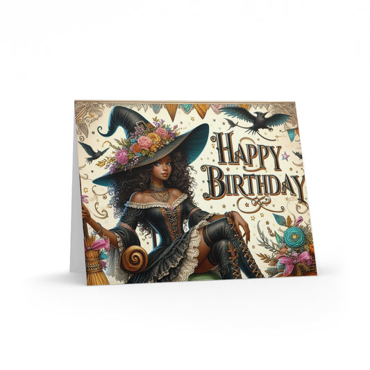 Greeting Card Set - Witch Happy Birthday Cards (8, 16, and 24 pcs) Inside Greeting!