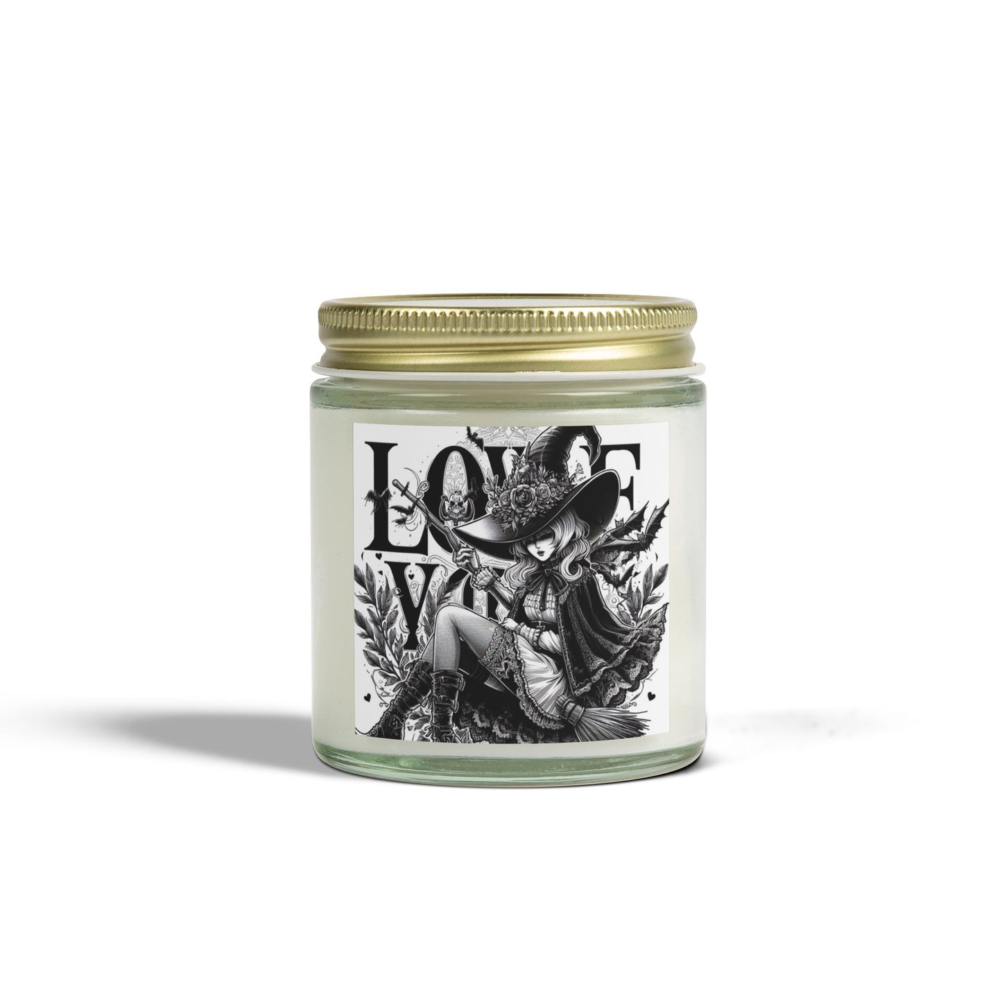 Love You Witch Candles, Coconut Apricot Wax (4oz, 9oz)