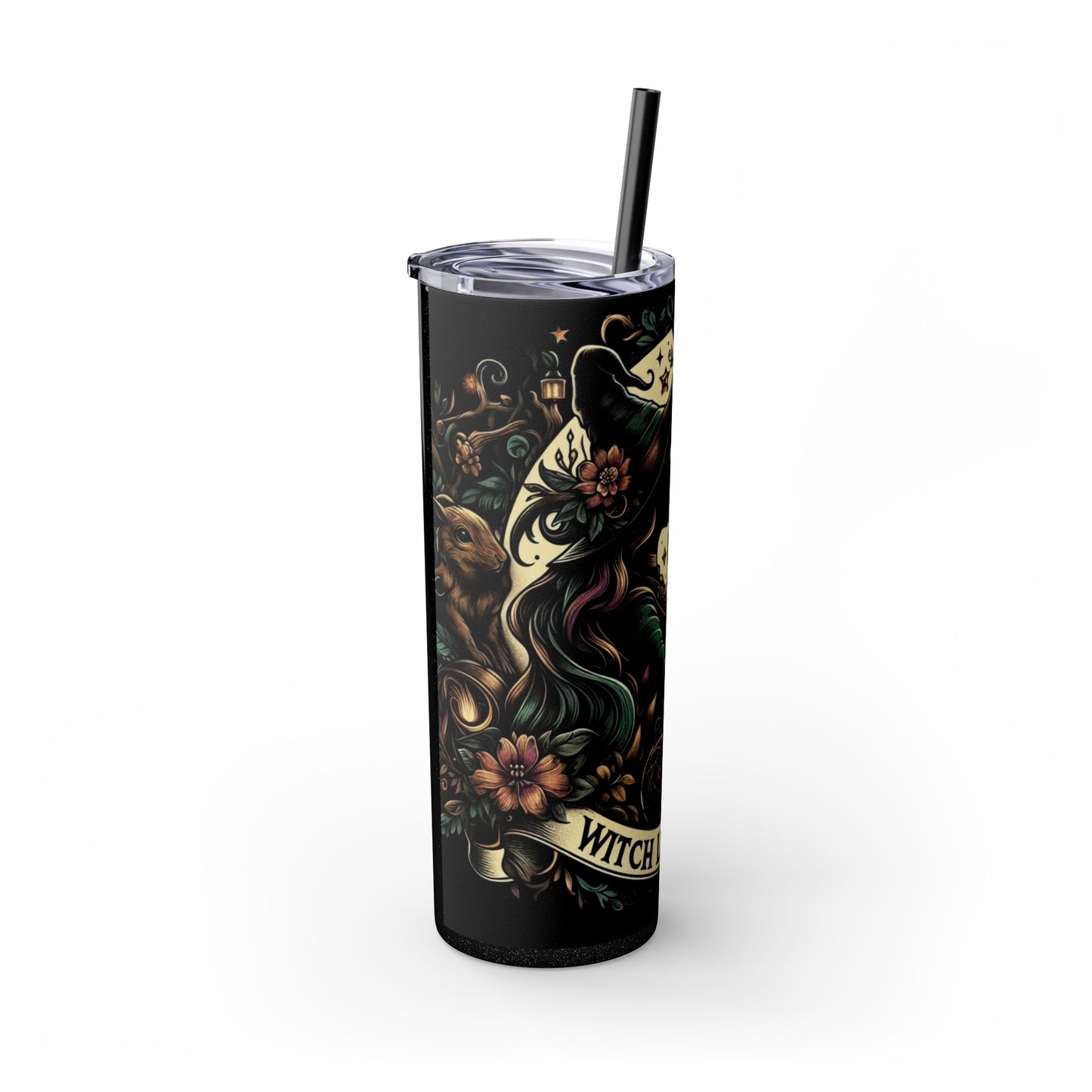 Witch Lore Gifts Skinny Tumbler with Straw, 20oz