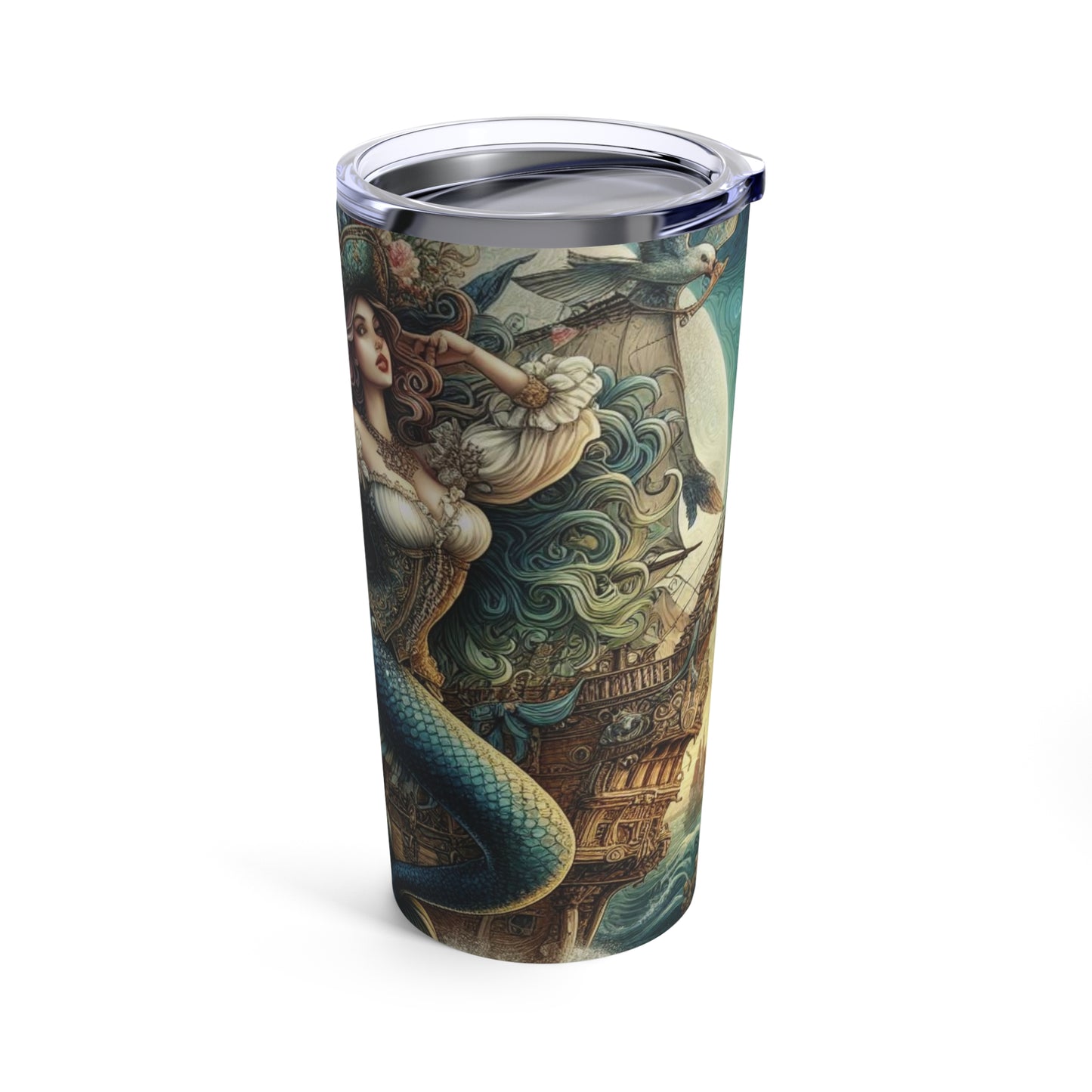 Mermaid Pirate Ship Tumbler 20oz