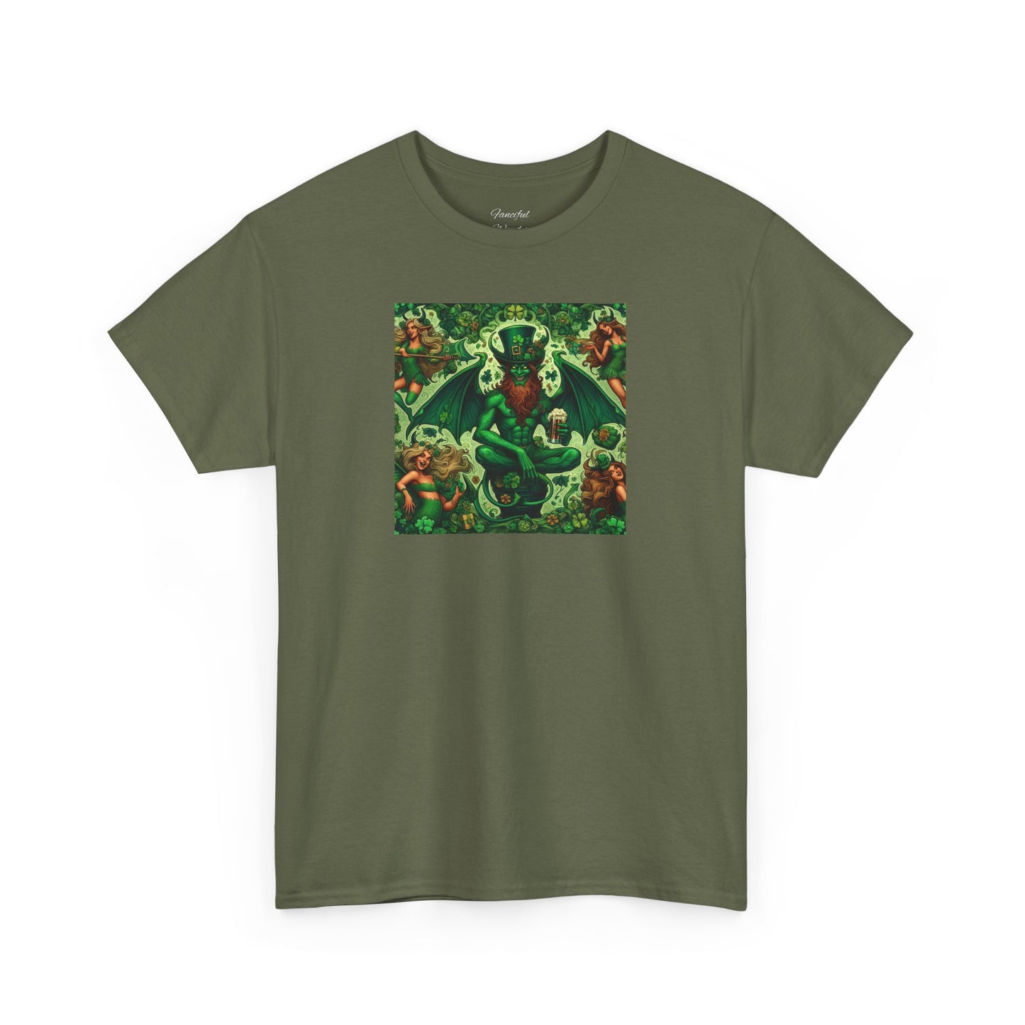 Demon Leprechaun St. Patrick's Day Unisex Heavy Cotton Tee - Gildan 100% Cotton