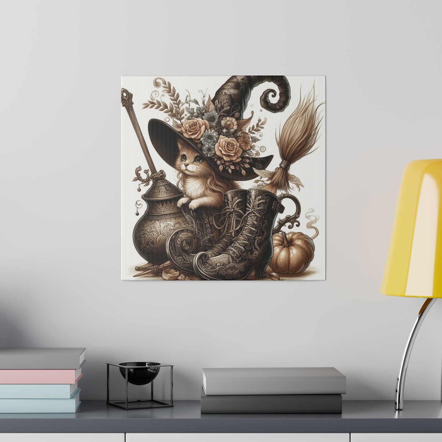 Canvas Print - Cat Witch Hat