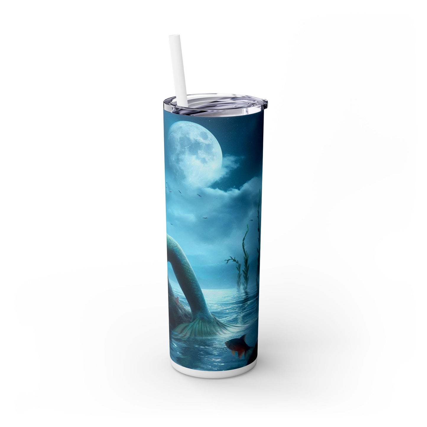 Mermaid Skinny Tumbler with Straw, 20oz