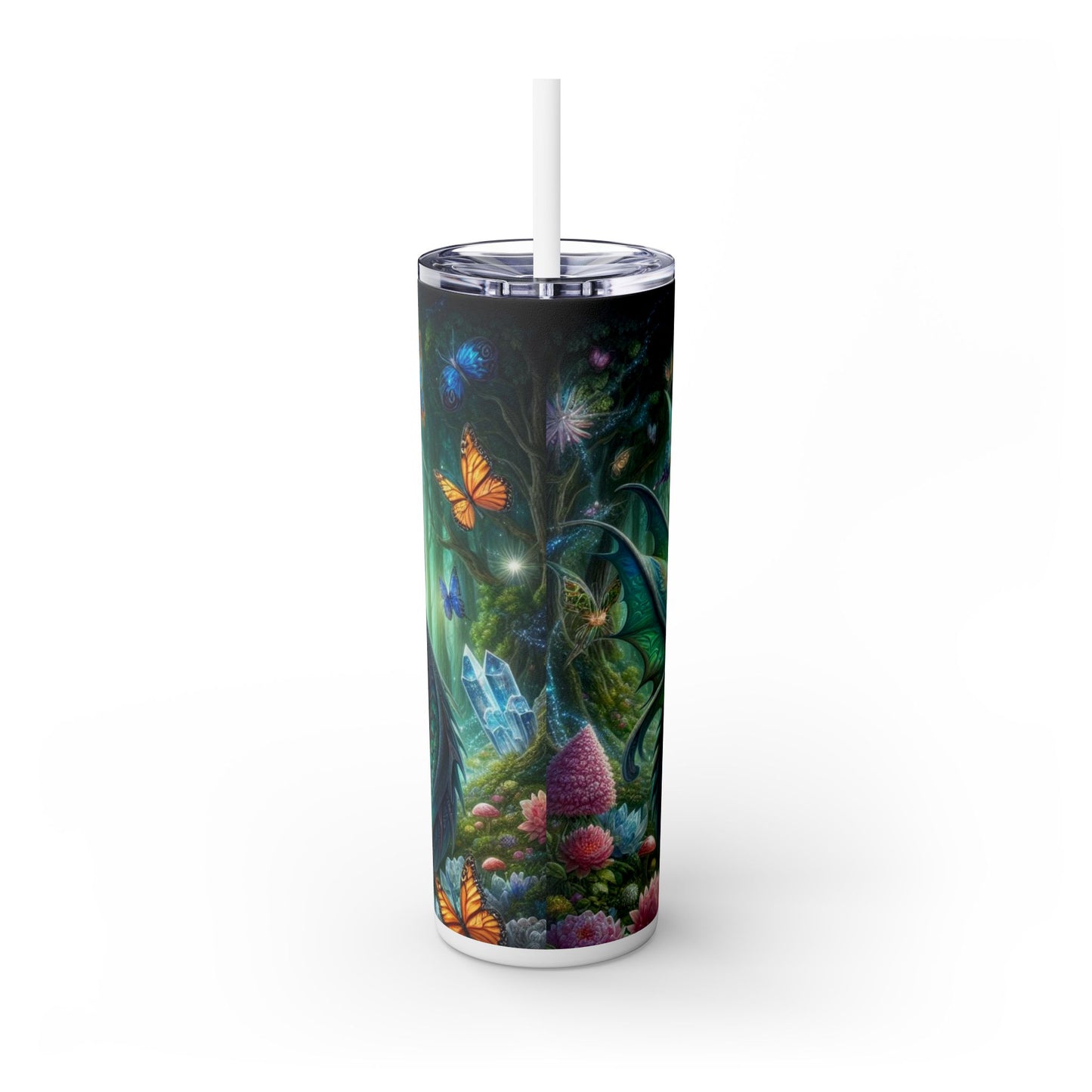 Dragon Skinny Tumbler with Straw, 20oz