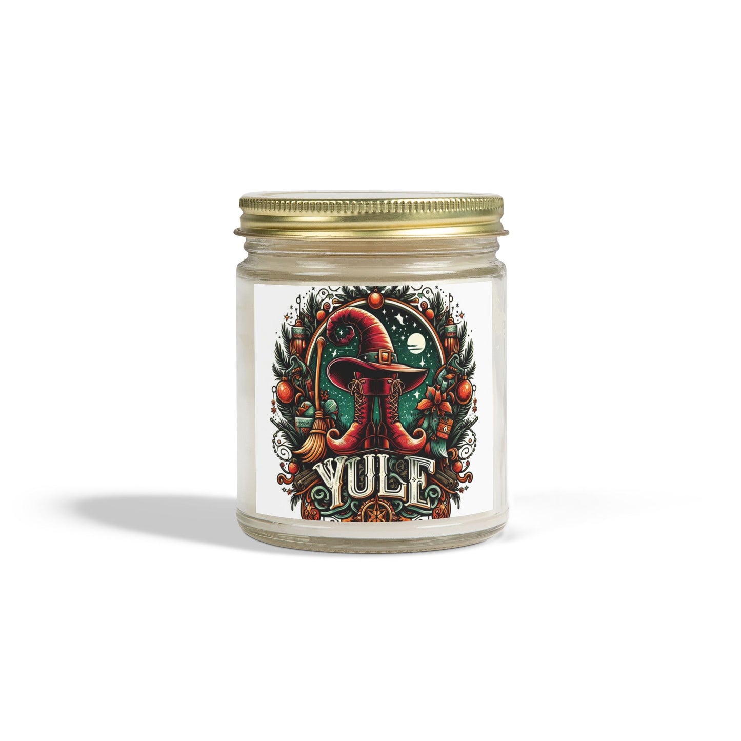 Yule Witch Hat and Boots Candles, Coconut Apricot Wax (4oz, 9oz)