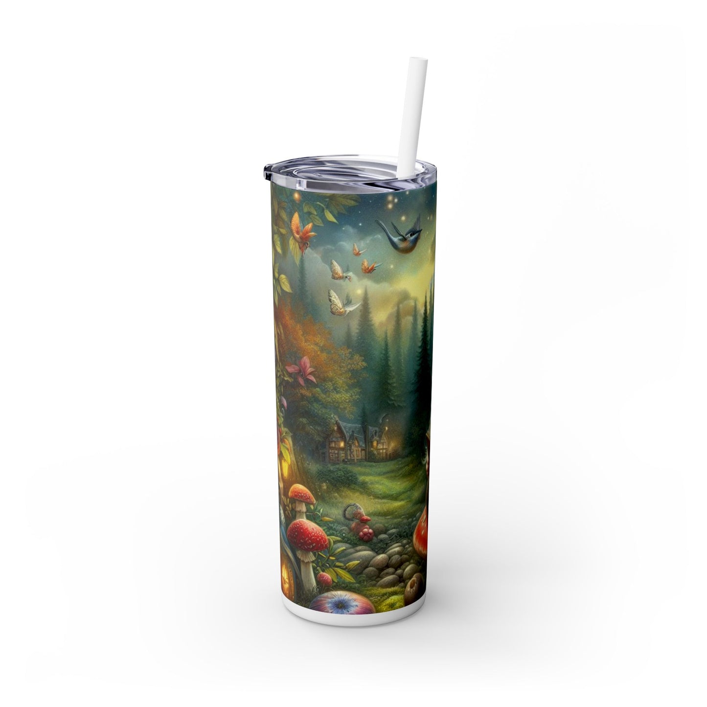 Gnome Skinny Tumbler with Straw, 20oz