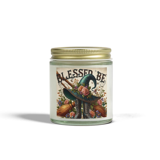 Blessed Be Witch Candles, Coconut Apricot Wax (4oz, 9oz)