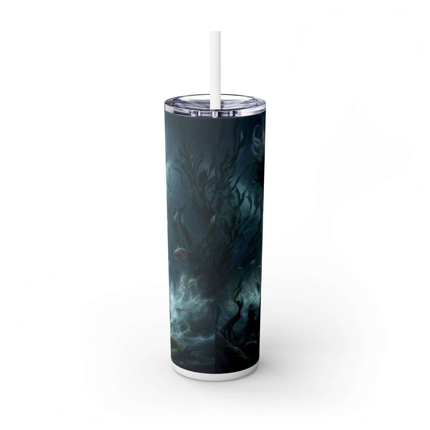 Mermaid Skinny Tumbler with Straw, 20oz