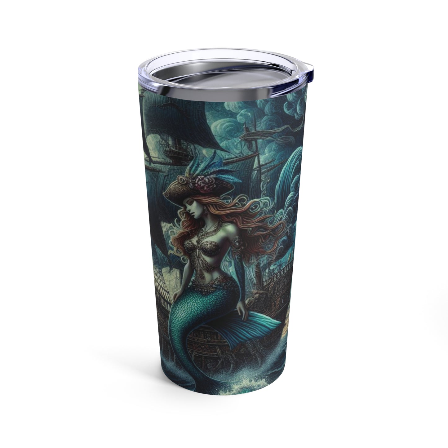 Mermaid Pirate Ship Tumbler 20oz