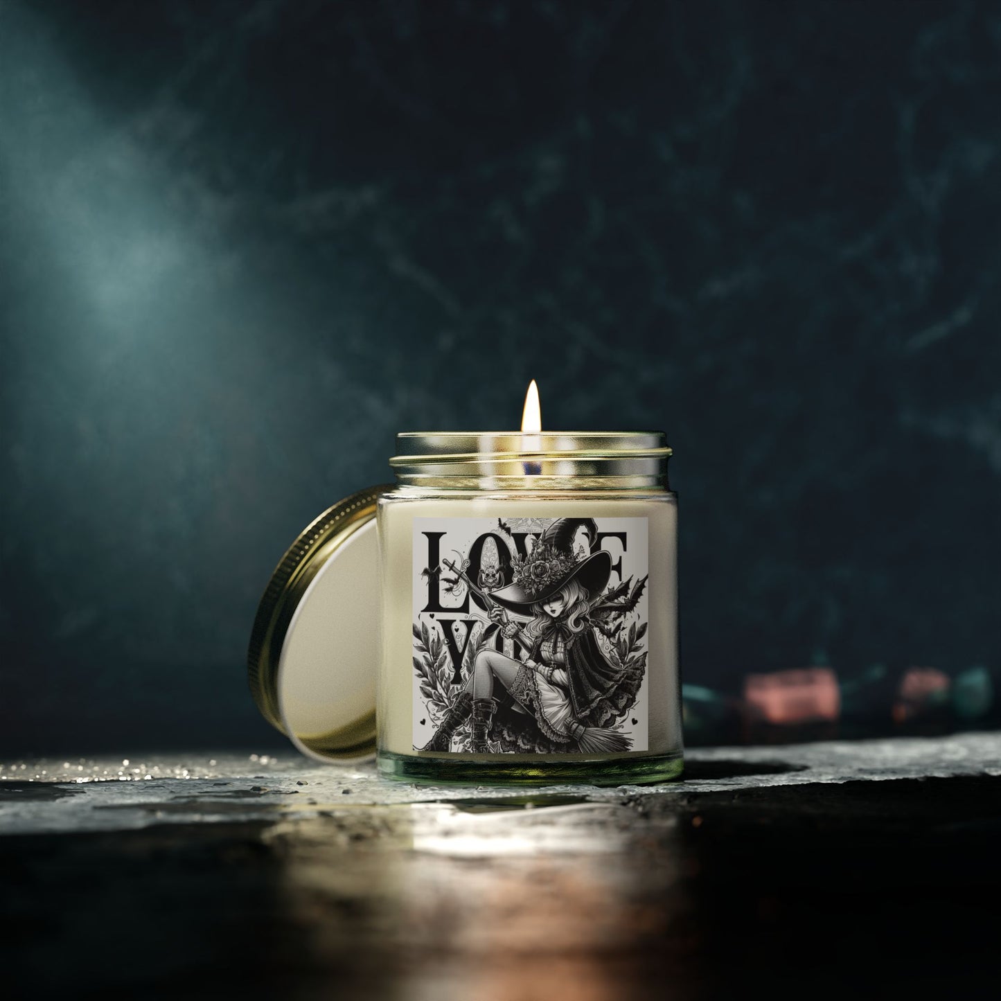 Love You Witch Candles, Coconut Apricot Wax (4oz, 9oz)