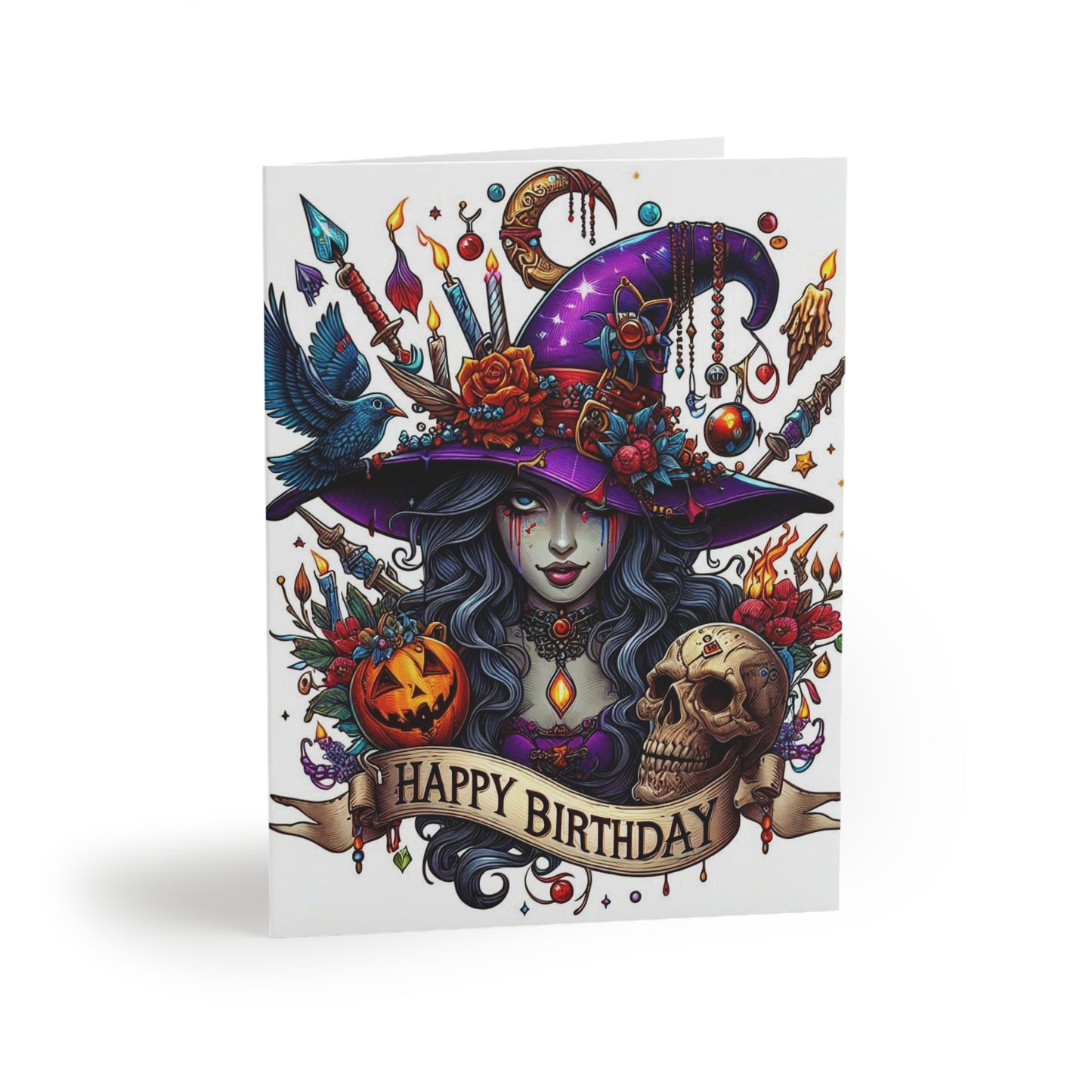 Greeting Card Set - Witch Happy Birthday Cards (8, 16, and 24 pcs)